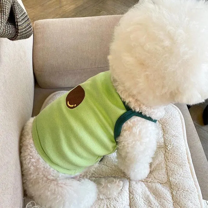 Hundkläder Green AVOCADO VESTS Summer Sling Sling Bekväma trasor för små medium Teddy Puppy Cat Pet Supplies