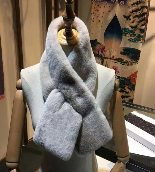 2022 Luxury Brand Notor Fashion Soft Women Faux Rabbit Fur Collar C Scarpe Plance Nec plus chaud Châf d'hiver Wrap Wraps Muffler29312819674962