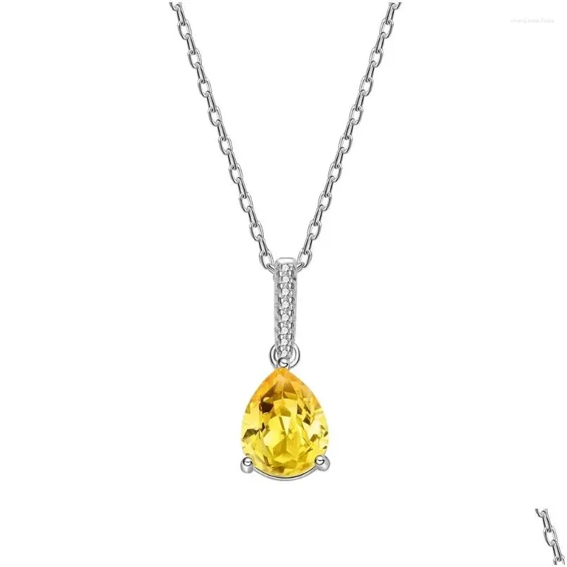 Modelos de correntes Coloque clássico de diamante amarelo de gotículas para mulheres pura tendência de moda por atacado pequena e versátil entrega de gota je ot2gw