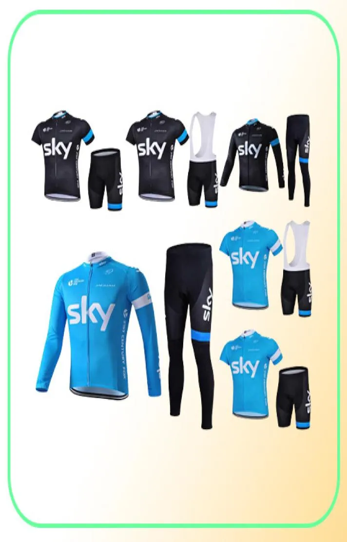 Sky Black Blue Long Short Sleeve Riding Suit Men039S Summer Cycling Mountain Bike Jacket Long Shorts1021106