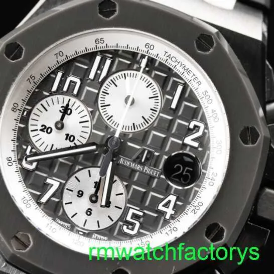 Beroemde AP pols horloge eik offshore 26470io cement grijze kleur matching 42 mm enkele meter