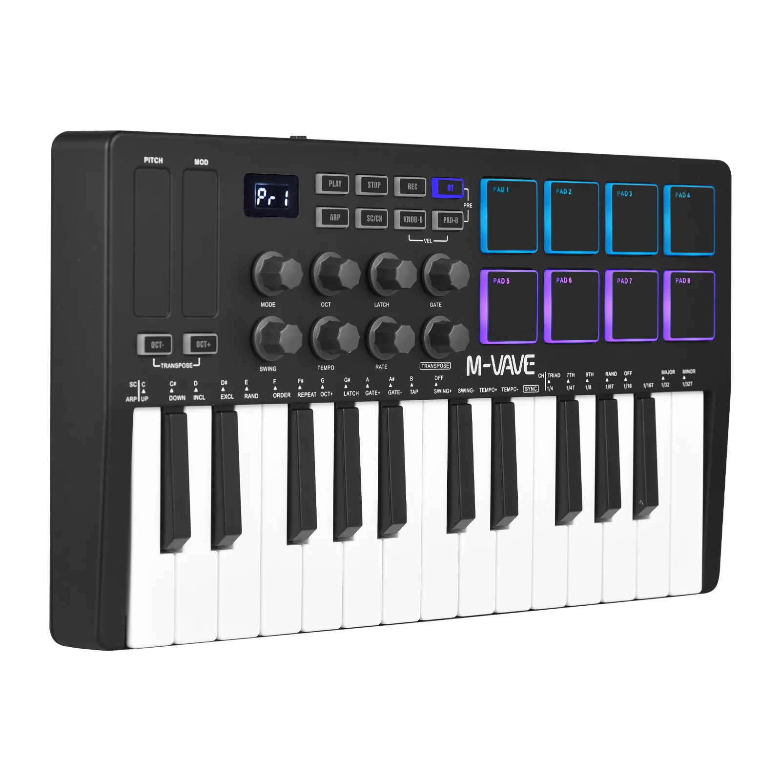 M-VAVE 25-Key MIDI Control Keyboard Mini Portable USB MIDI