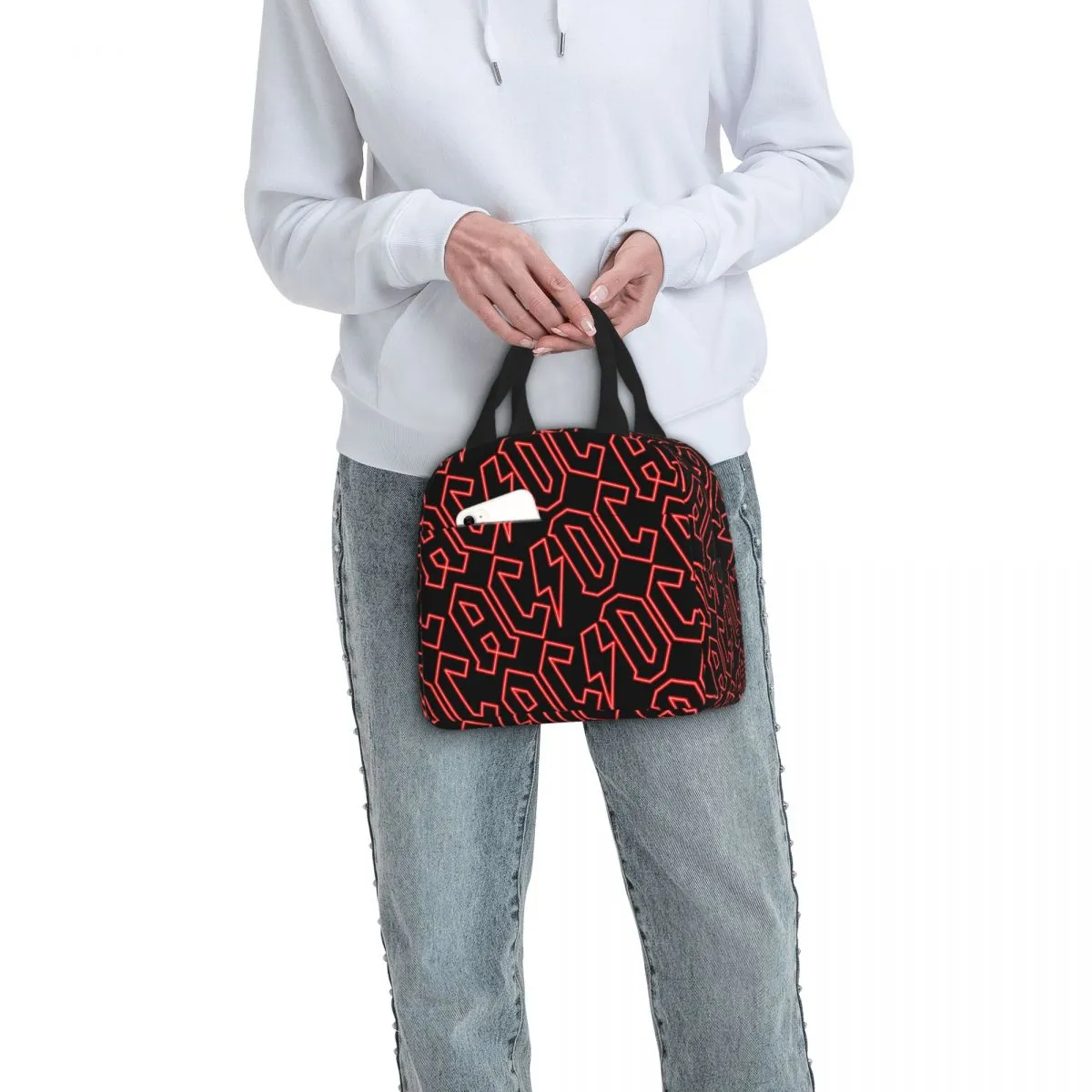 AC/DC Rock Music Lunch Bag - Insulated, High Capacity, Reusable Thermal ...