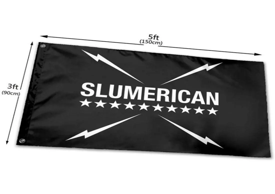 Yelawolf Slumerican Flag 150x90cm 3x5ft Polyester Club Team Sport inomhus med 2 mässing GROMMETS7789561