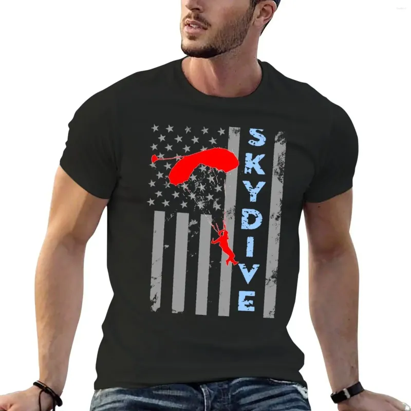 Tank's Tank Tops Skydiver Flag.T-shirts Customs Plus taille T-shirts de poids lourd pour hommes