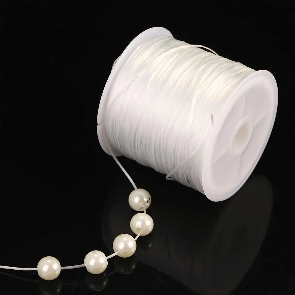 DIY 0.8mm Rope Strong Elastic Bracelets Craft Stretch Cord Beading Thread Fibre Wire Bracelet String