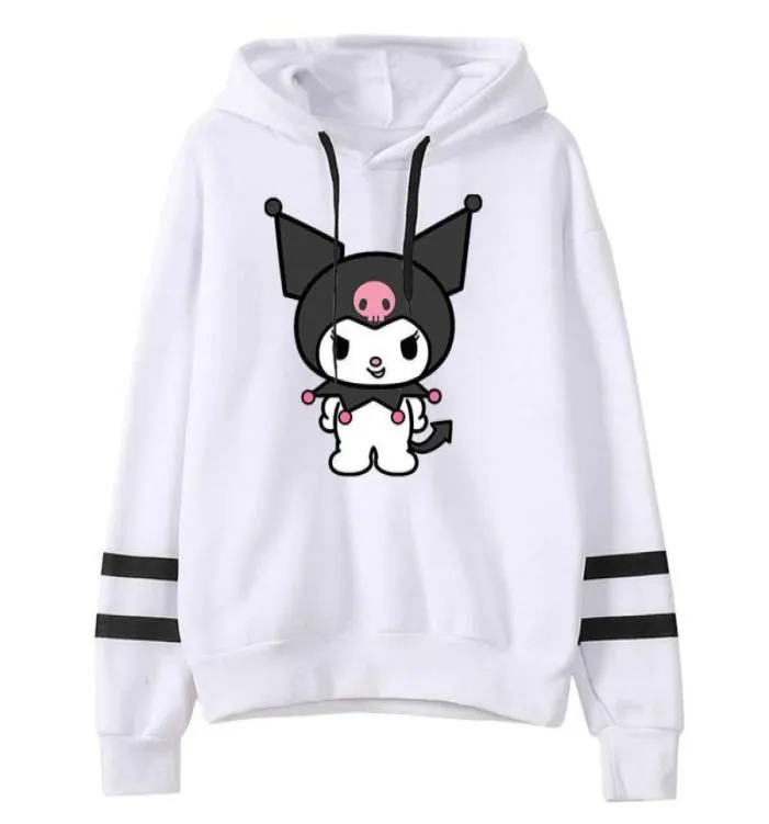 Kuromi Anime Onegai My Melody Merch Hoodies senza tasca barre parallele Selta Spaccata Donna Man Clothes4513754