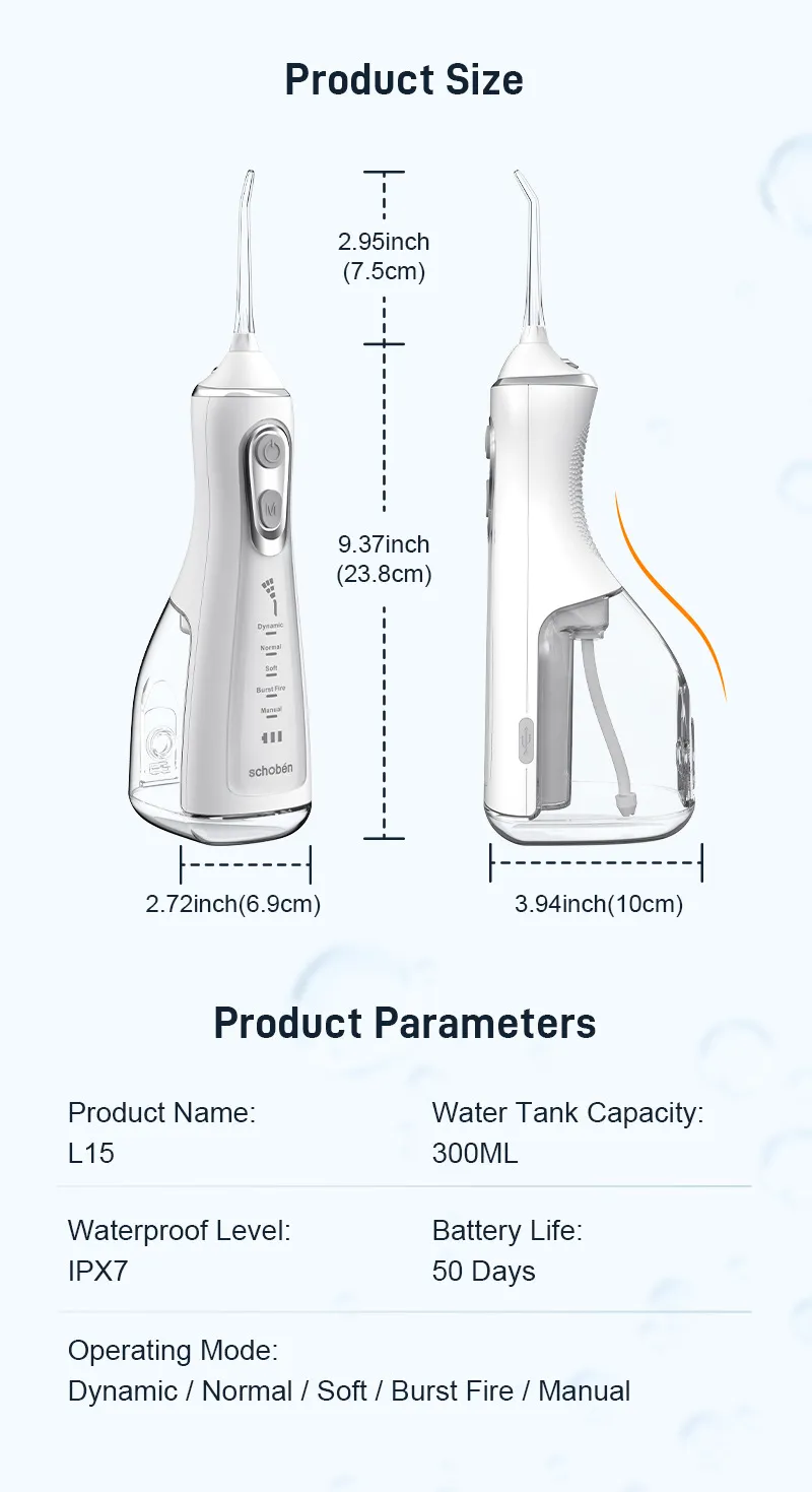L15 Smart OxyPulse Oral Irrigator - Portable Dental Flosser for Sparkling Smiles