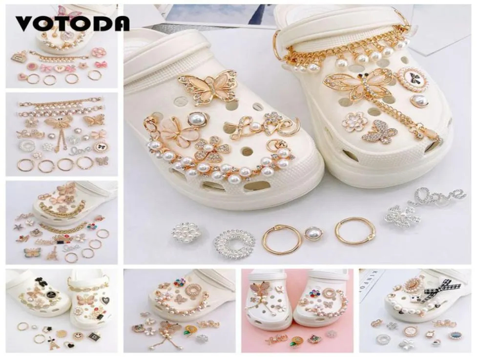 Bling Jewelry Shoes Charms Sets Pearl Chains Crystal rhinestones Assecories Shoe Decorate Women Party Birthday Gifts 2207065640253