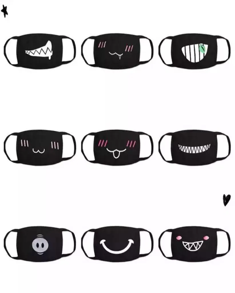 Cartoonmasker op de mond voor stof en warmte anime masker antifog mondgezichtsmasker stofmaskers dubbele katoenen stof8304914