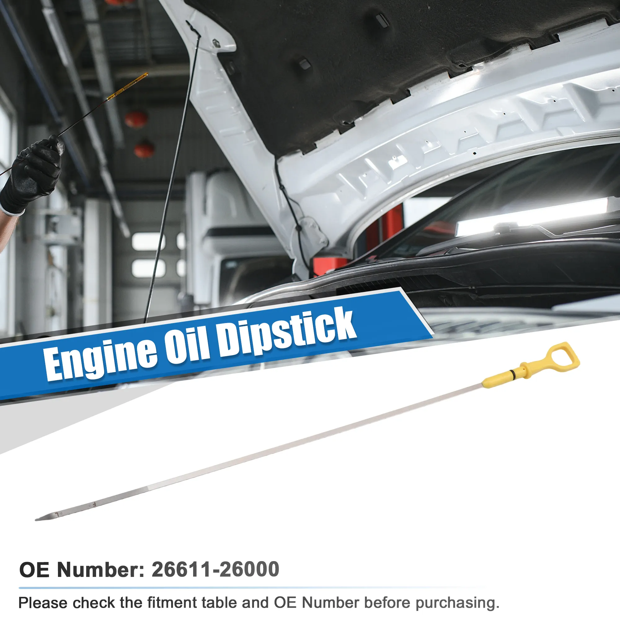 UXCELL MOTOR Nível de óleo Indicador Dipstick para Kia Rio 2006-2011 para Kia Rio5 2006 2007 2008 2009 2010 2011 No.266111-26000