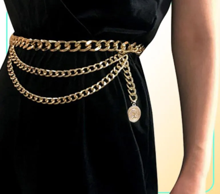 Tassel Gold Chain Belt For Women Dresses Designer Brand Punk Fringe Silver Waist Belts Female Metal Golden Dress 1051931643