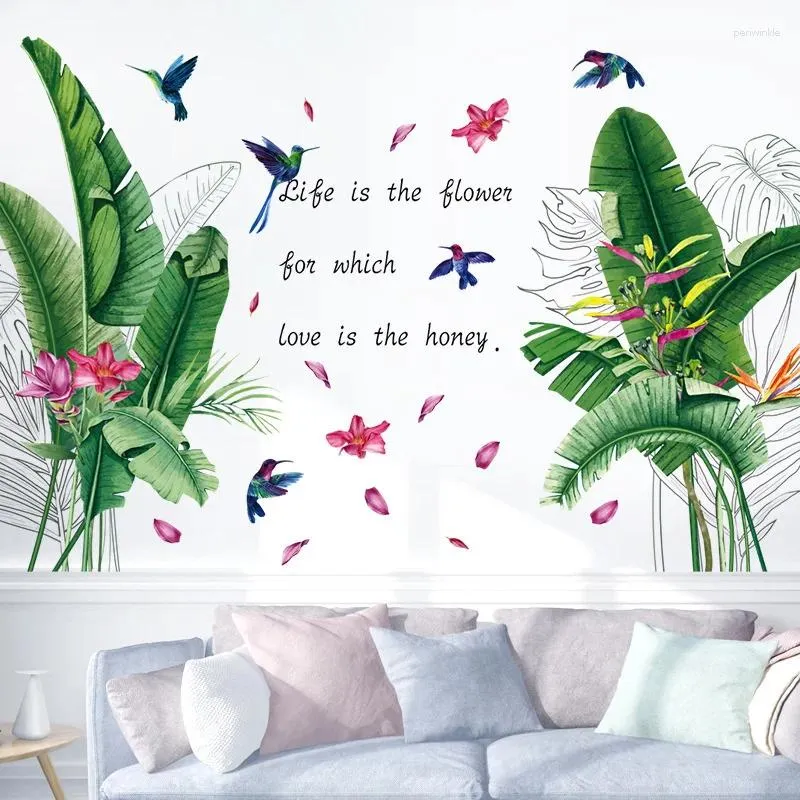 Sfondi adesivi murali foglie di palma grande camera da letto inglese soggiorno fresco decorazione di casa energica