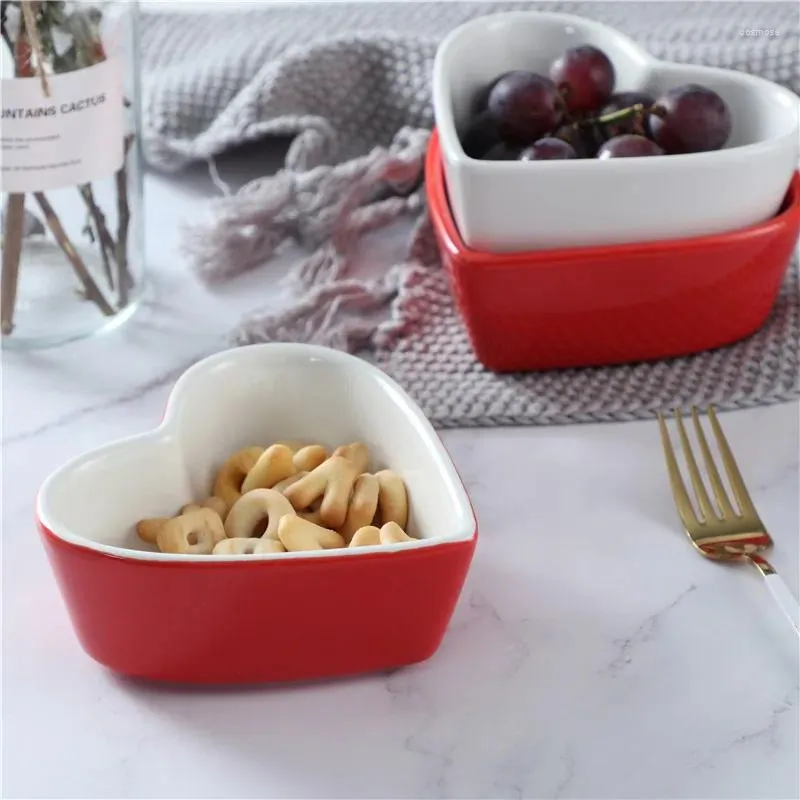 Miski Kreatywny w kształcie serca miska ceramiczna talerz obiadowy domek deser sałatka owoc