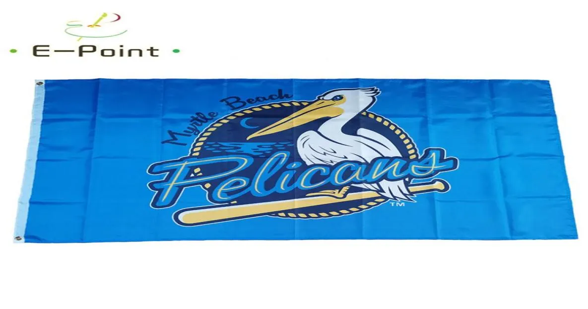 Milb Myrtle Beach Pelicans Flag 35ft 90cm150cm Polyester Banner Decoration Flying Home Garden Cadeaux festives6497078