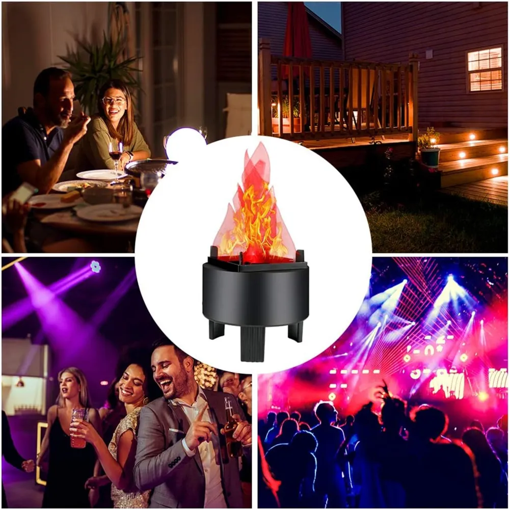 Realistic 3D LED Fake Fire Flames Effect Lamp Electric Campfire Light ...