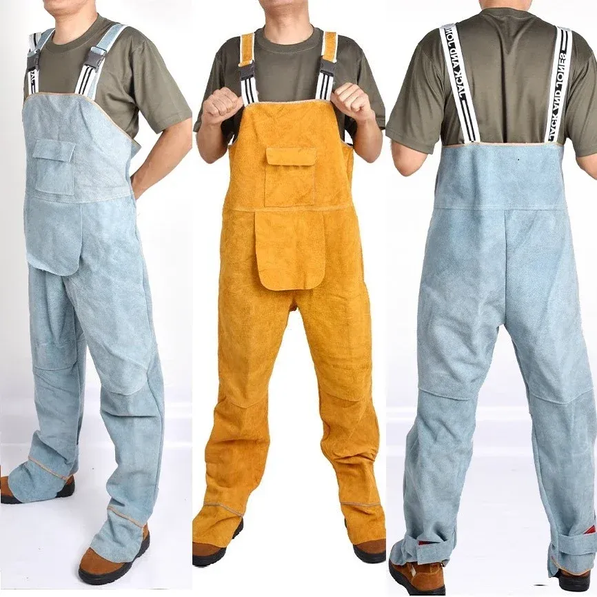 Byxor svetskläder Mens Bibboveror Safety Coverall Högtemperatur Skyddsläder Flame Retardant Reparation Velare Rembyxor