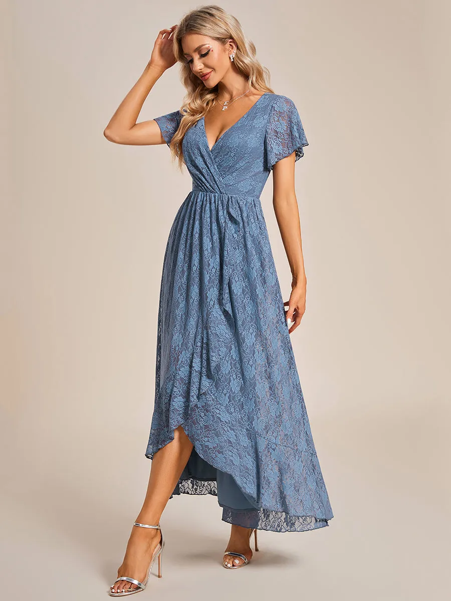 Evening Dress Floor-Length A-Line Deep V Neck Off The Shoulder Full Sleeve  Dusty Navy Polyester Chiffon Bridesmaid Dress from Dhgate Bridesmaid Dress  - price 163.7