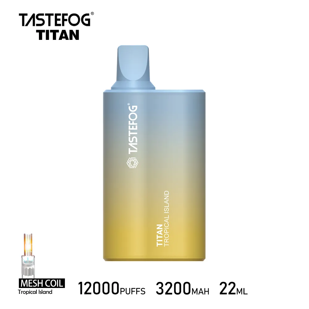 Disposable Vape Device 12000 Puffs Tastefog Titian avec une puissante batterie jetable de 3200mAh