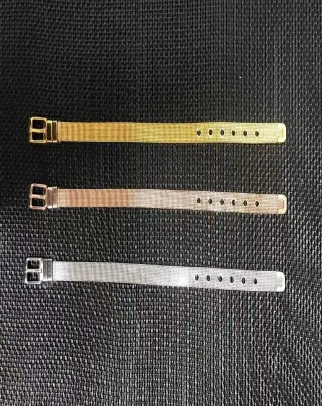 Brand Stainless steel Watchband bracelet strap classic European and American fashion silk mesh belt buckle Titanium steel bracelet9124776
