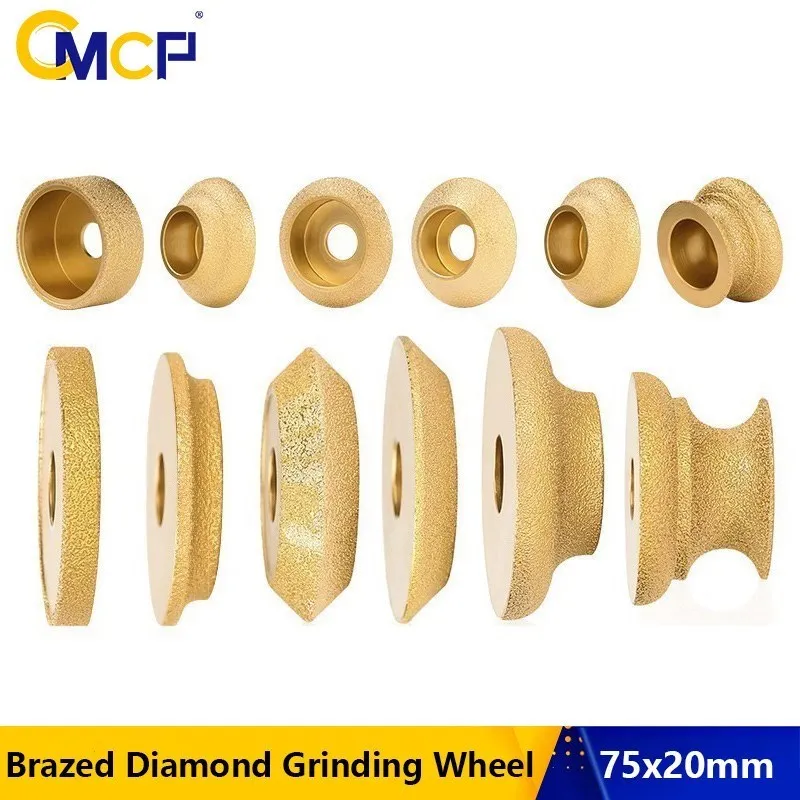 CMCP Seco Vacuum Breed Diamond Mouting Wheel Edge Perfil Disco de molienda Disc de 13-41 mm Agranal de ángulo 3 pulgadas/75 mm