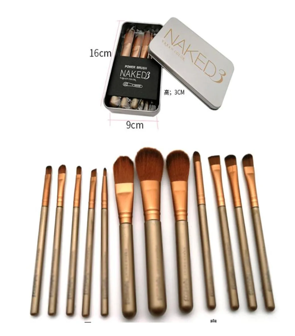 Makeup Brushes 12 Set Iron Box Combination Loose Powder Blush Eye Shadow Brush Beauty Tools9576969