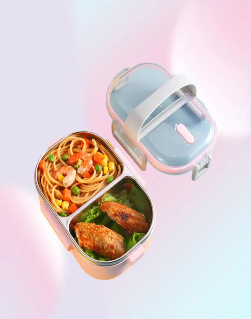 Set di stoviglie scatola pranzo portatile giapponese per bambini scuola 304 in acciaio inossidabile cucina a prova di perdite 1098140