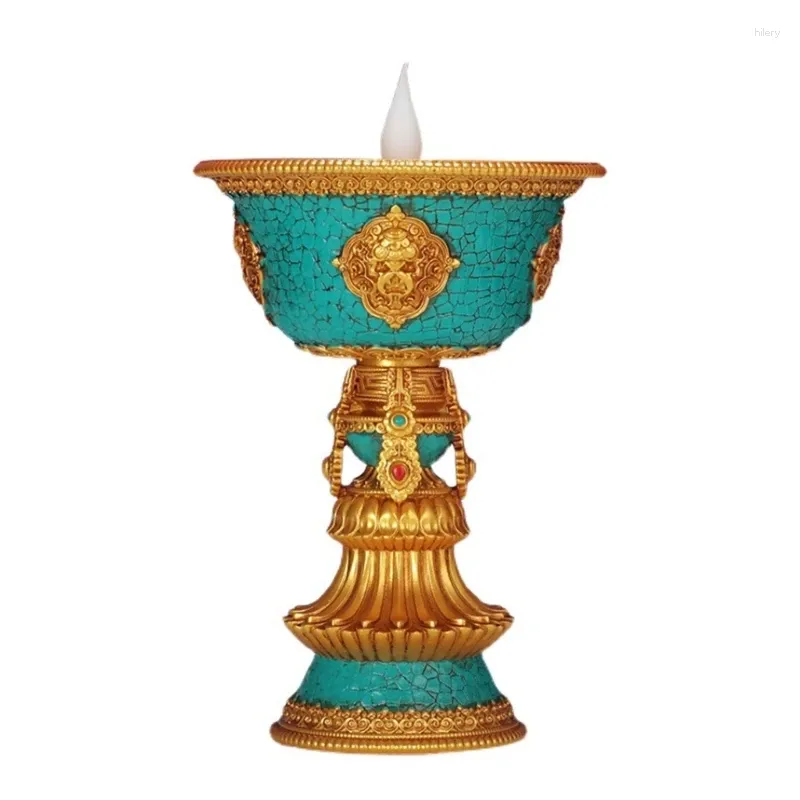 Świece wytłoczone lampa z masłem LED Candlestick Buddhist Light Wedding Dinner Domowe Dom Domowe