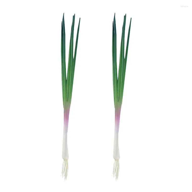 Decorative Flowers 2 Pcs Simulated Onion Model Artificial Lifelike Vegetable Vegetables Pu Fake Green Onions Decoration Scallions