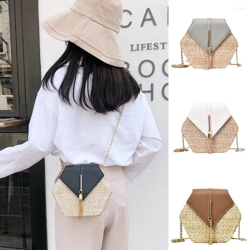 Umhängetaschen Ocardian Handtaschen Rattan für Frauen 2024 STRAW BAG CROSSBODBODY Elegante Sommerstil handgefertigt gewebt