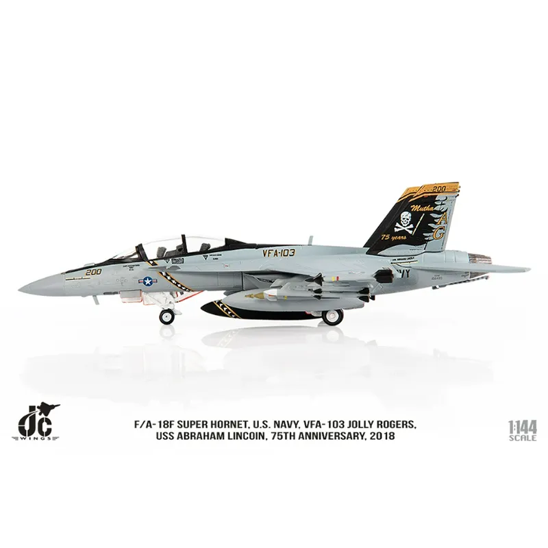 Diecast metaallegering 1/144 Schaal F18F F-18 Super Hornet VFA-103 Fighter Plane Aircraft Aircrane Replica Model speelgoed voor verzameling