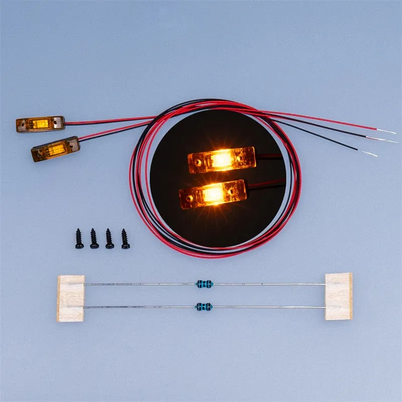 GTIWUNG Feux LED Jaune Pour RC 1/14 – Lampe Clignotante 5 Modes, 4,8-6V, Diam. 9 Mm – Pour Tamiya Et Camion