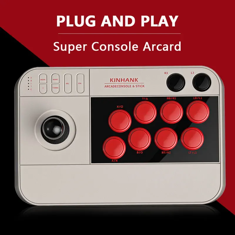 Joysticks Kinhank Super Console Stick Support PC/Switch/PS3/PS4/Android/Raspberry Pi Platform Stick 360 ° 3D Joystick Plug and Play