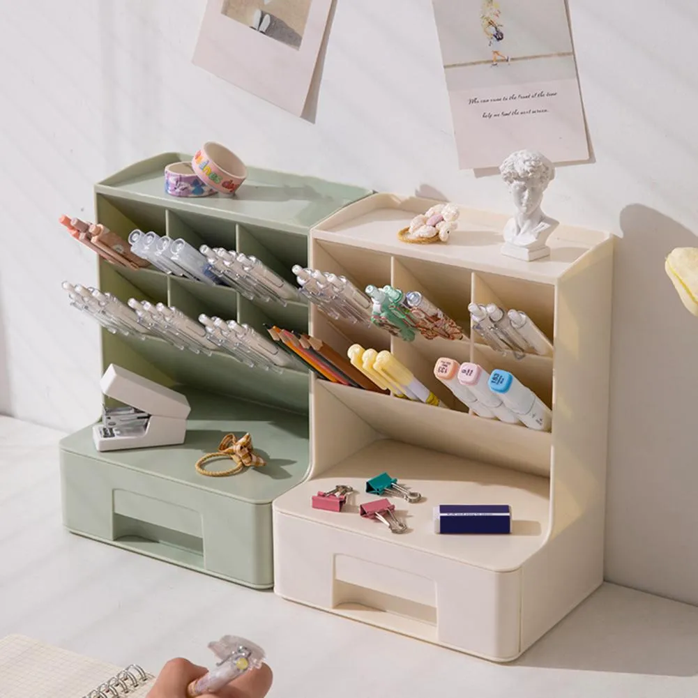 Japansk skrivbordsarrangör Penhållare Makeup Brush Storage Box för skolmaterial Kawaii Stationery Office -tillbehör