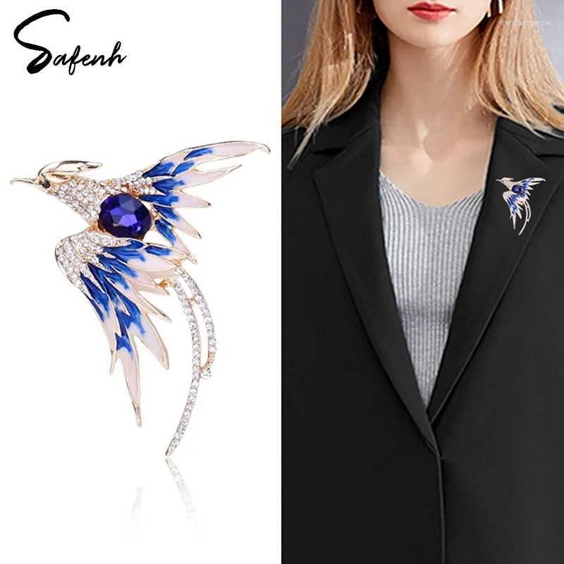 Brooches Crystal Enamel Phoenix Bird Animal Pin pour femmes hommes 5 couleurs Flying Beauty Party Office Brooch Cadeaux