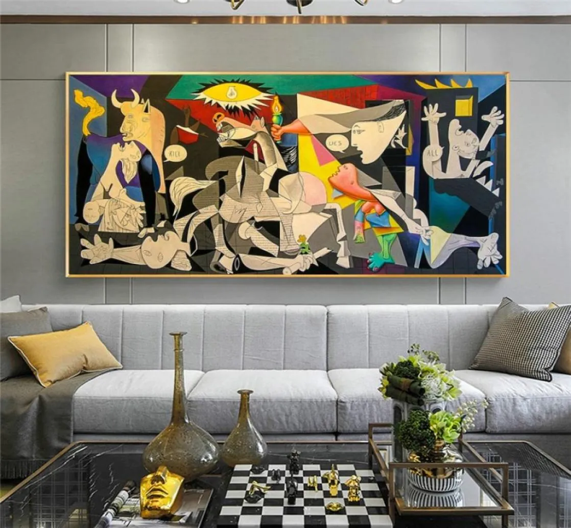 Герника от Picasso Canvas Картинные картины репродукции знаменитые настенные плакаты и принты Picasso Pictures Home Wall Decor267870