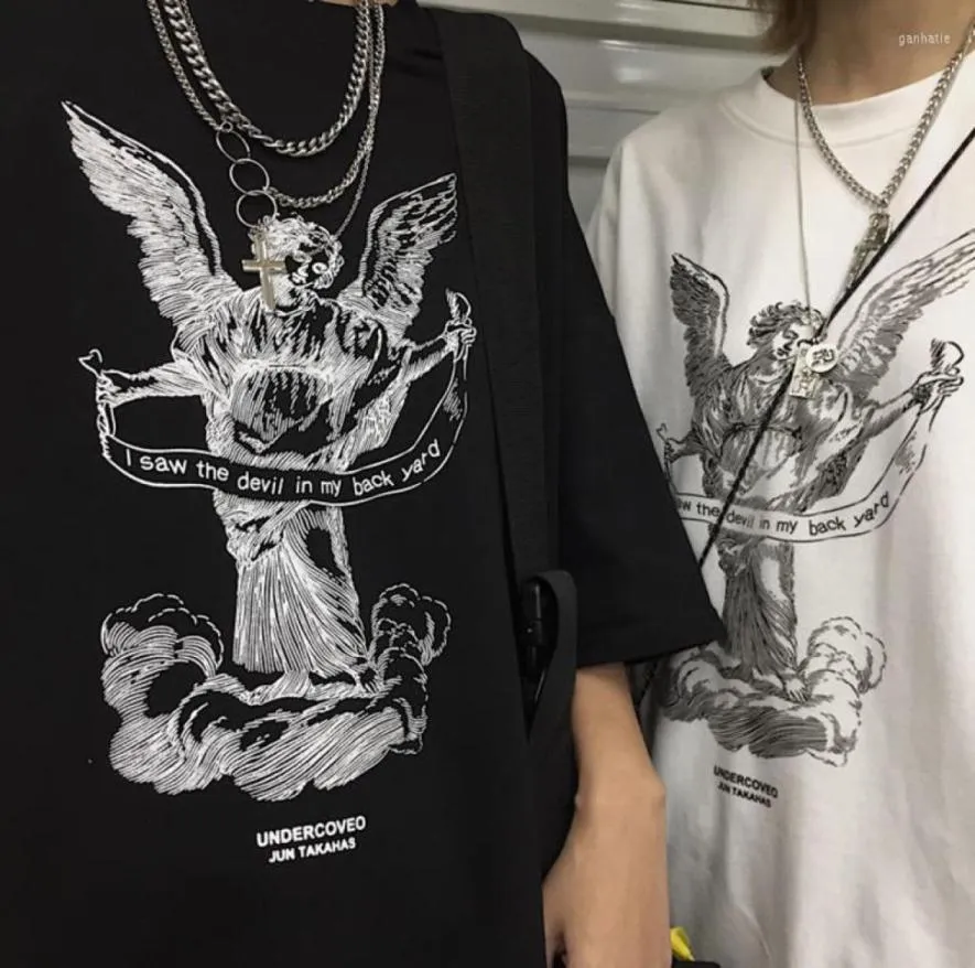 Men039S tshirts skjorta för män ängel tryckt goth tee grafisk hiphop överdimensionerade gotiska kläder mode harajuku lös tshirtsm4050847