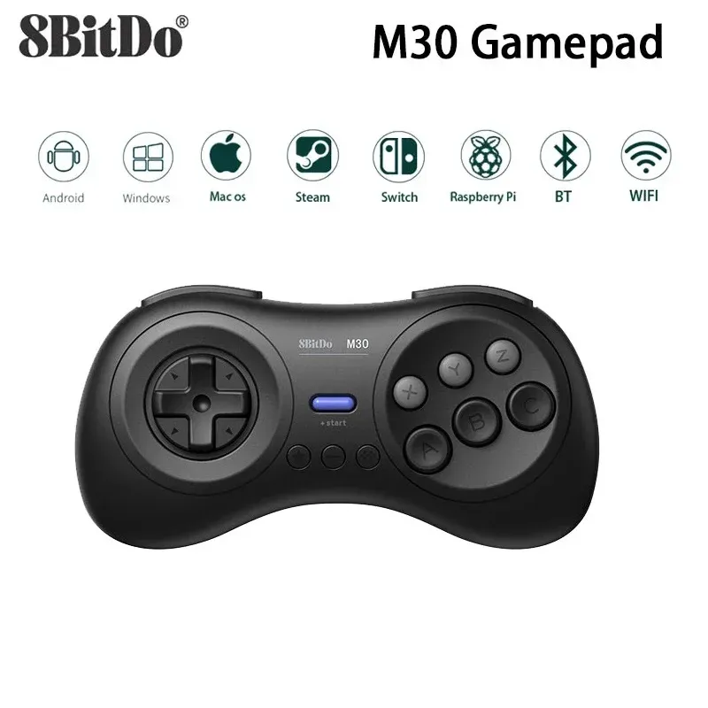 Chemises 8bitdo M30 Controller Bluetooth Gamepad voor Android Windows OS Steam Switch RaspberryPi draadloze joystick
