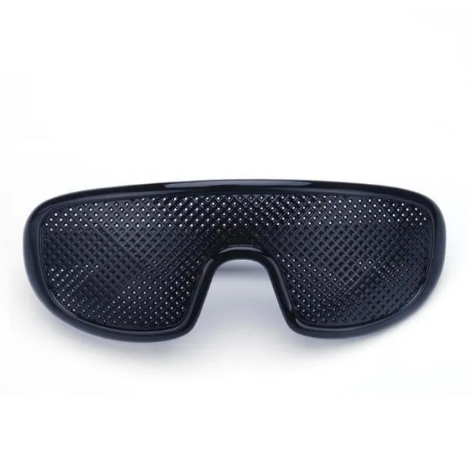 Pinhole Glasses Black Anti Trötthet Hallow Solglasögon Small Hole Myopia Eyewear Högkvalitativ plast Drop3395816