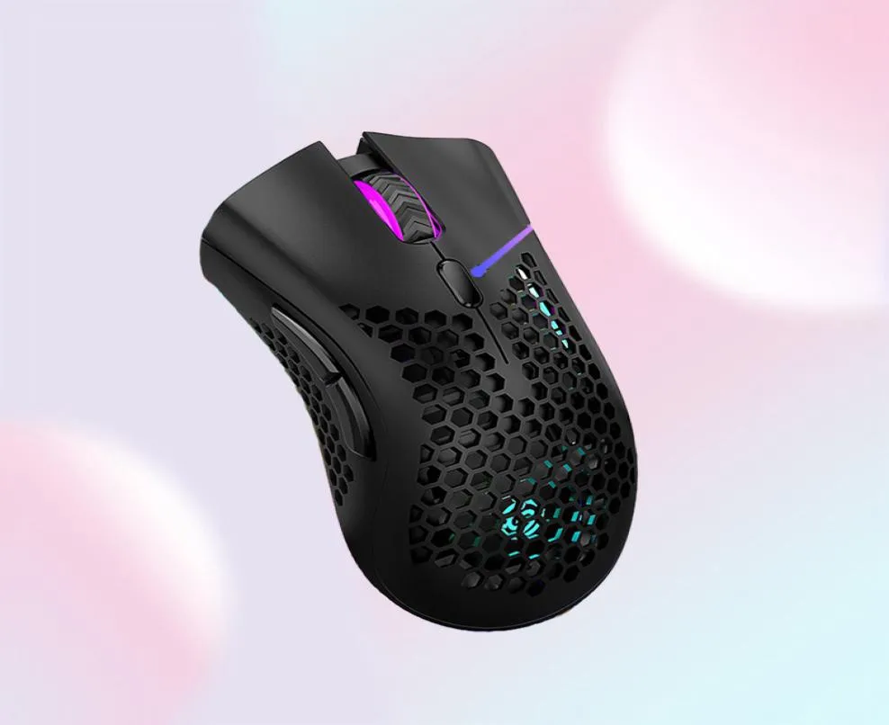 Мыши 2023 Подзаряжаемая USB 24G Беспроводная rgb Light Honeycomb Gaming Mouse для настольных компьютеров компьютеров ноутбука ноутбука Mice Mice Game1552553