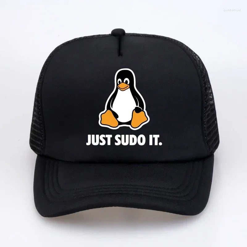 Czapki piłki tylko sudo it baseball czapki kapelusze kapelusze damie ochrona Snapback Linux System operacyjny Tux Penguin