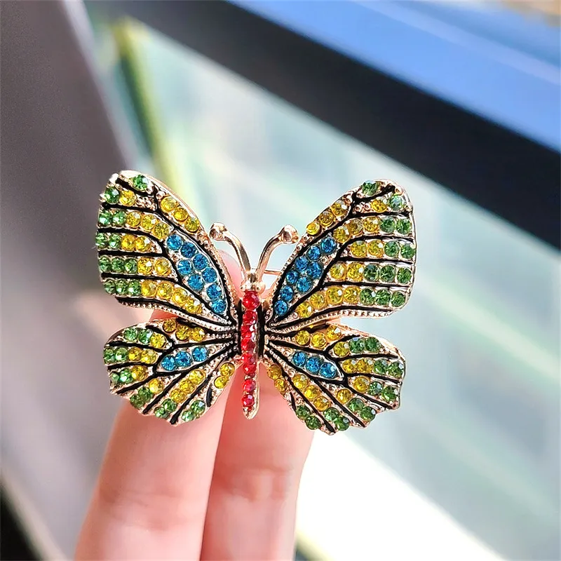 Large Crystal Rhinestone Butterfly Brooch - Elegant Lapel Pin For Women - View #11
