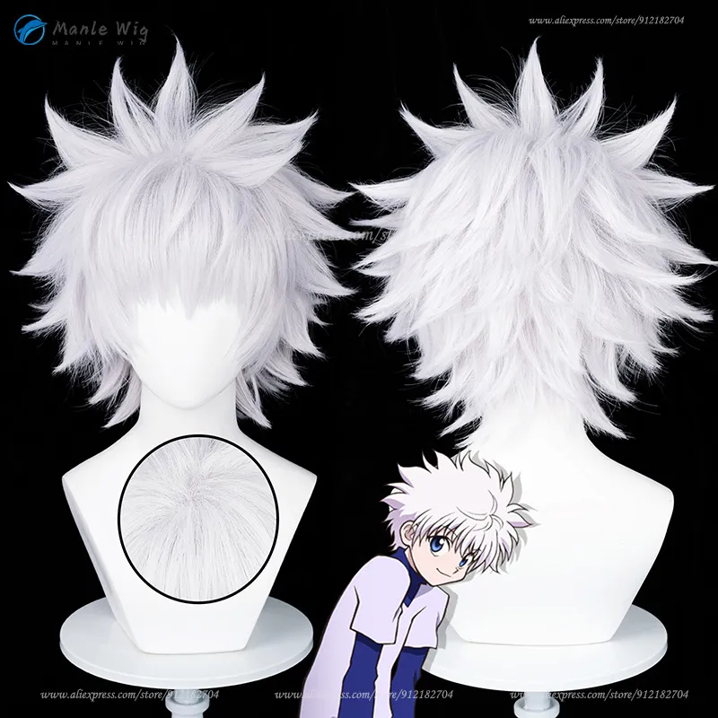 Perruque Cosplay Gojo / Killua / Nagi - Blanc - Longueur 40 Pouces - Style Bachira - Neuf Avec étiquettes