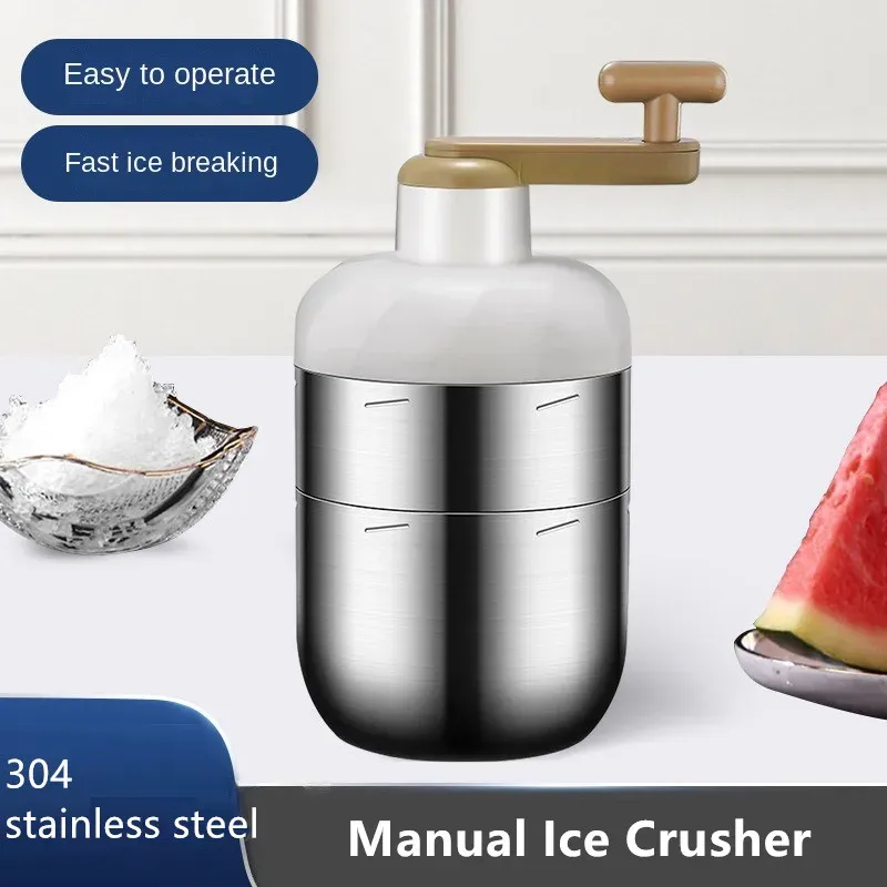 Shavers 304 Stal nierdzewna Ręcznie operowana ogolona lodowa gospodarstwo domowe Mein Mein Ice Crusher Manual DIY Ice Maszyna