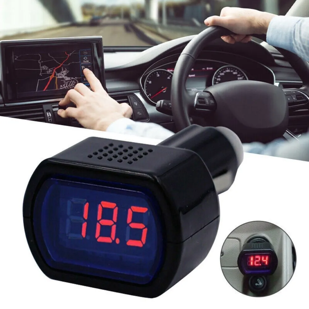 cigarette socket voltage meter Mini Digital LED Volt Meter Car Battery Voltage Gauge for Cigarette Lighter  Socket DC 9V-31V