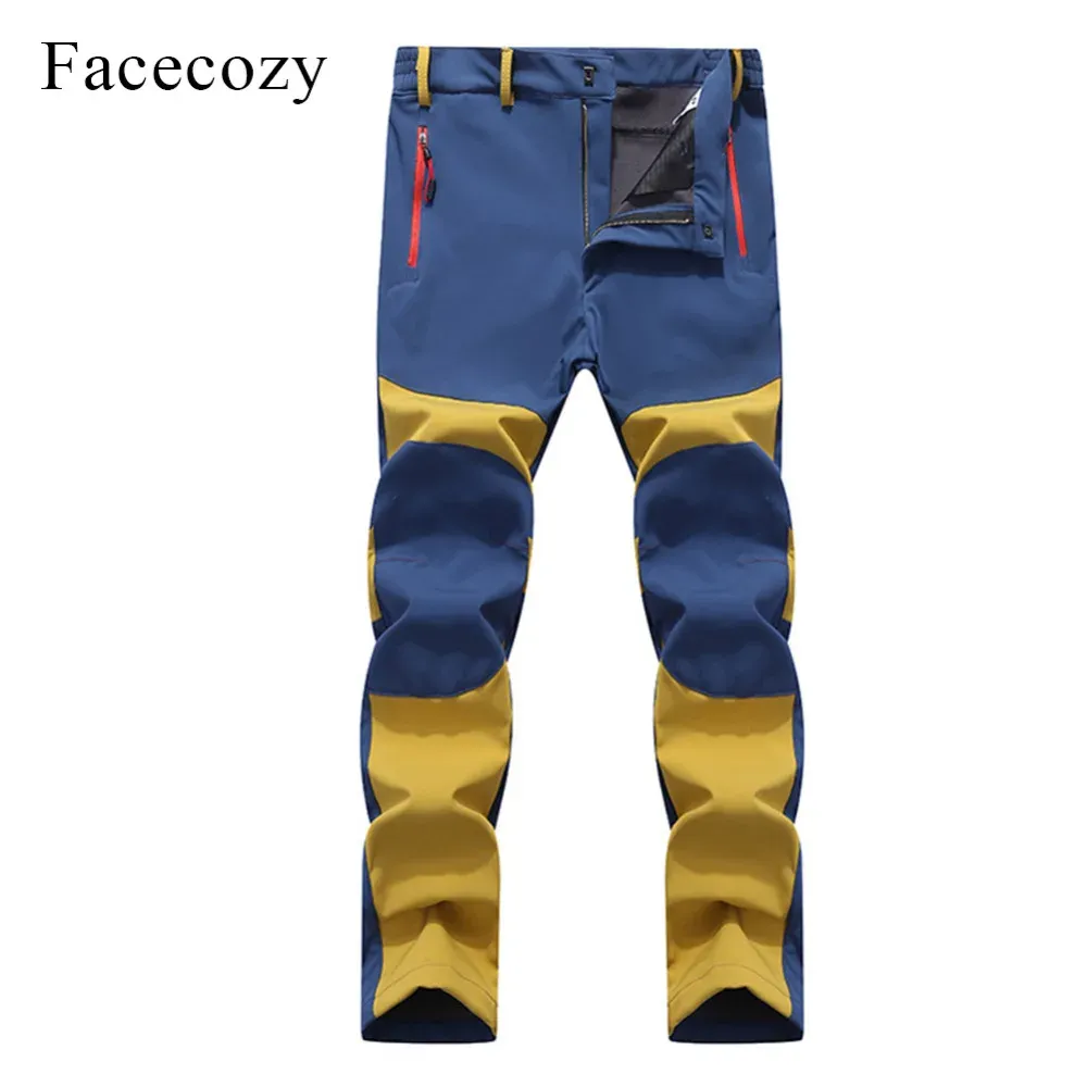 Pantaloni uomini facecozy softshell trekking pantaloni escursionistici inverno in pile impermeabile in campeggio da campeggio maschio pantaloni sportivi per la caccia alla pesca