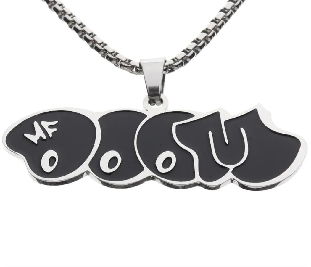 MF DOOM MM Black Tide Brand Pendant Halsband Män och kvinnor Hiphop Personlighet Par Fashion AllMatch Jewelry Gift9645324