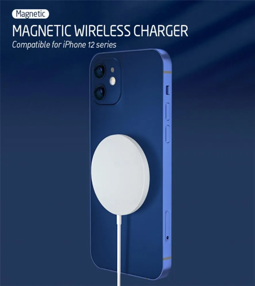 Aluminium magnetische Qi -lader voor iPhone 1212 Mini12 Pro12 Pro Max Magnetic Wireless Charger 15W snellaaddruppel 1258543