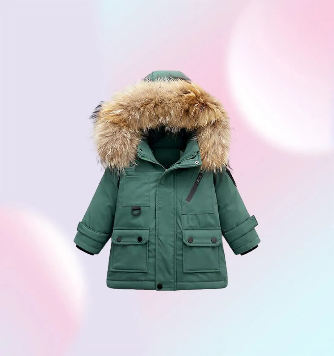 2021 Vestes d'hiver pour les garçons enfants Sangue Swows Girl Down Parka Coat Natural Fur Swear Children Warm Saut trottoir G6521311