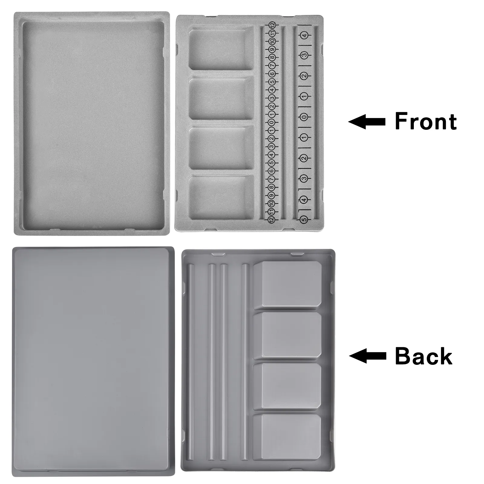 Ruluti Bracelet Design Board - Flocked Bead Organizer Tray, 35.5x27cm Grey, For DIY Jewelry Making - View #10